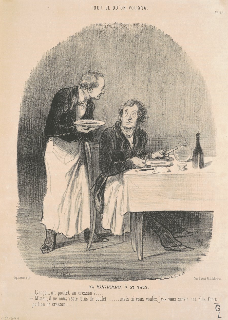 Az étteremben 32 centért alkotó: Honoré Daumier