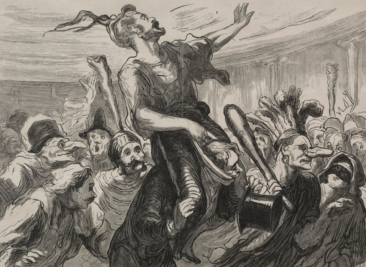 Operabál: éljenek a flambartok. alkotó: Honoré Daumier