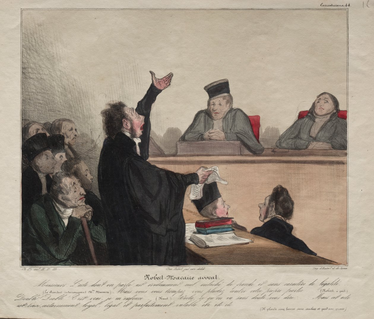 Caricaturana, 44. tábla: Robert-Macaire, ügyvéd alkotó: Honoré Daumier