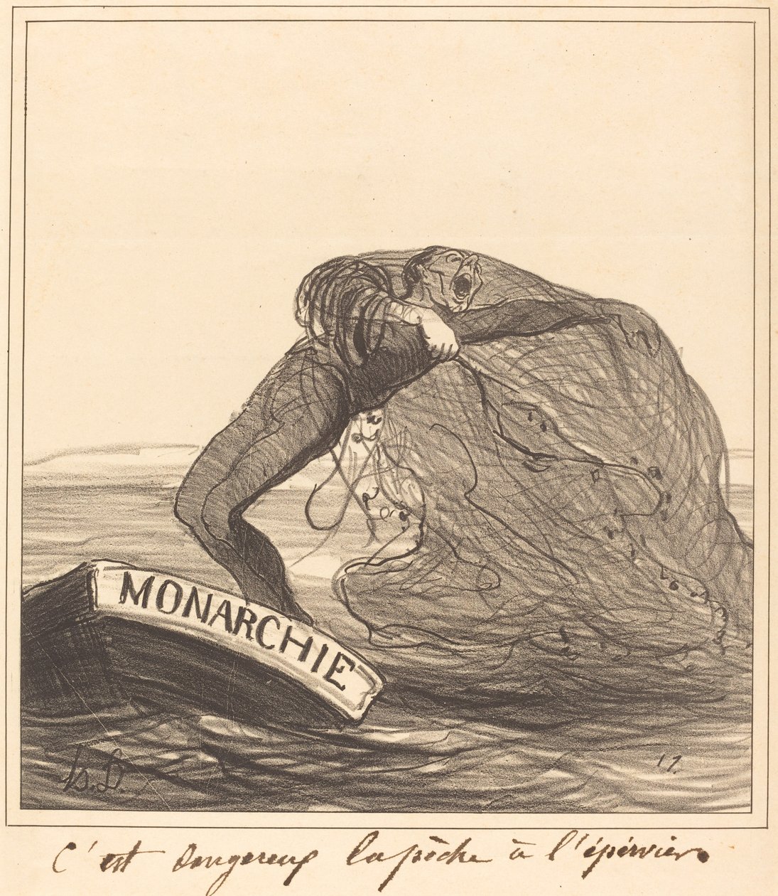 Veszélyes, hálós horgászat alkotó: Honoré Daumier