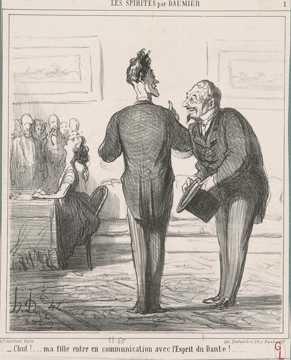 Csitt...! A lányom kommunikál... alkotó: Honoré Daumier