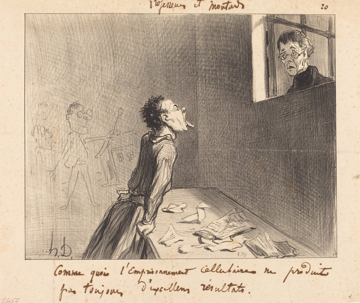 Mint amilyen a cellás börtön... alkotó: Honoré Daumier