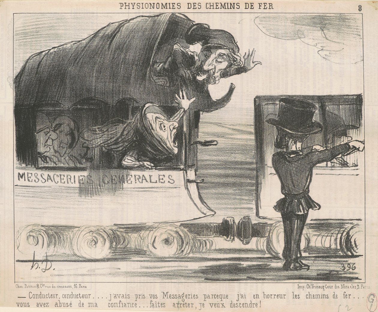 Sofőr... Elvittem a futárokat... alkotó: Honoré Daumier