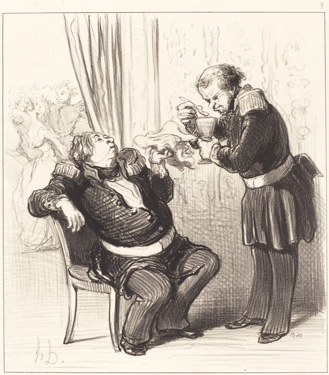 Biztosan túl jól szórakozunk, Guillochard!... alkotó: Honoré Daumier