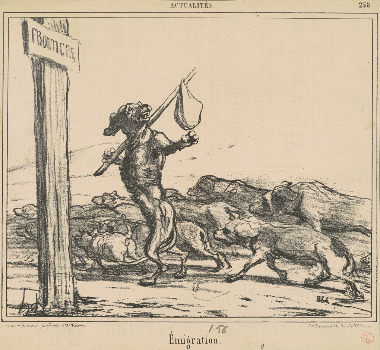 Kivándorlás alkotó: Honoré Daumier