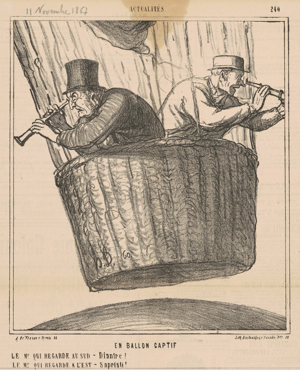Fogságban lévő léggömbben alkotó: Honoré Daumier