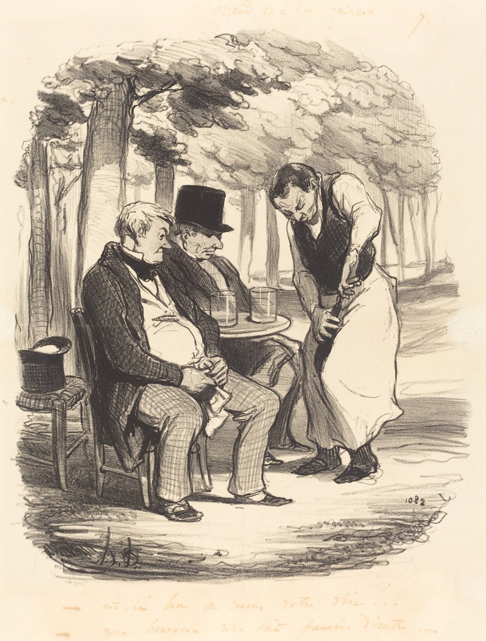 Jó-e legalább a borod!... alkotó: Honoré Daumier