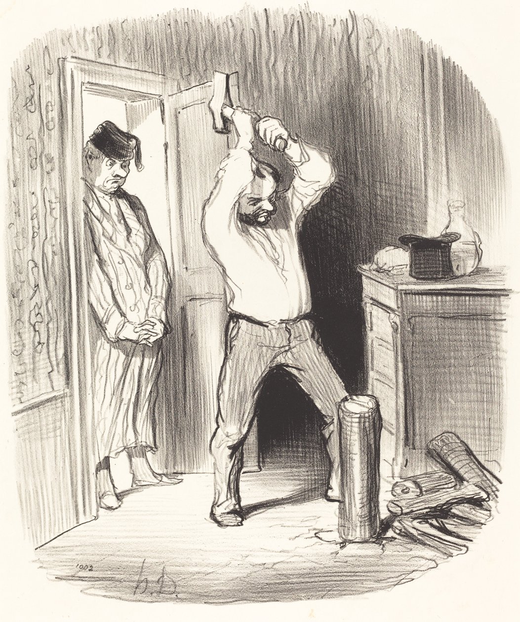 Szabad-e Isten... fát hasítani... alkotó: Honoré Daumier
