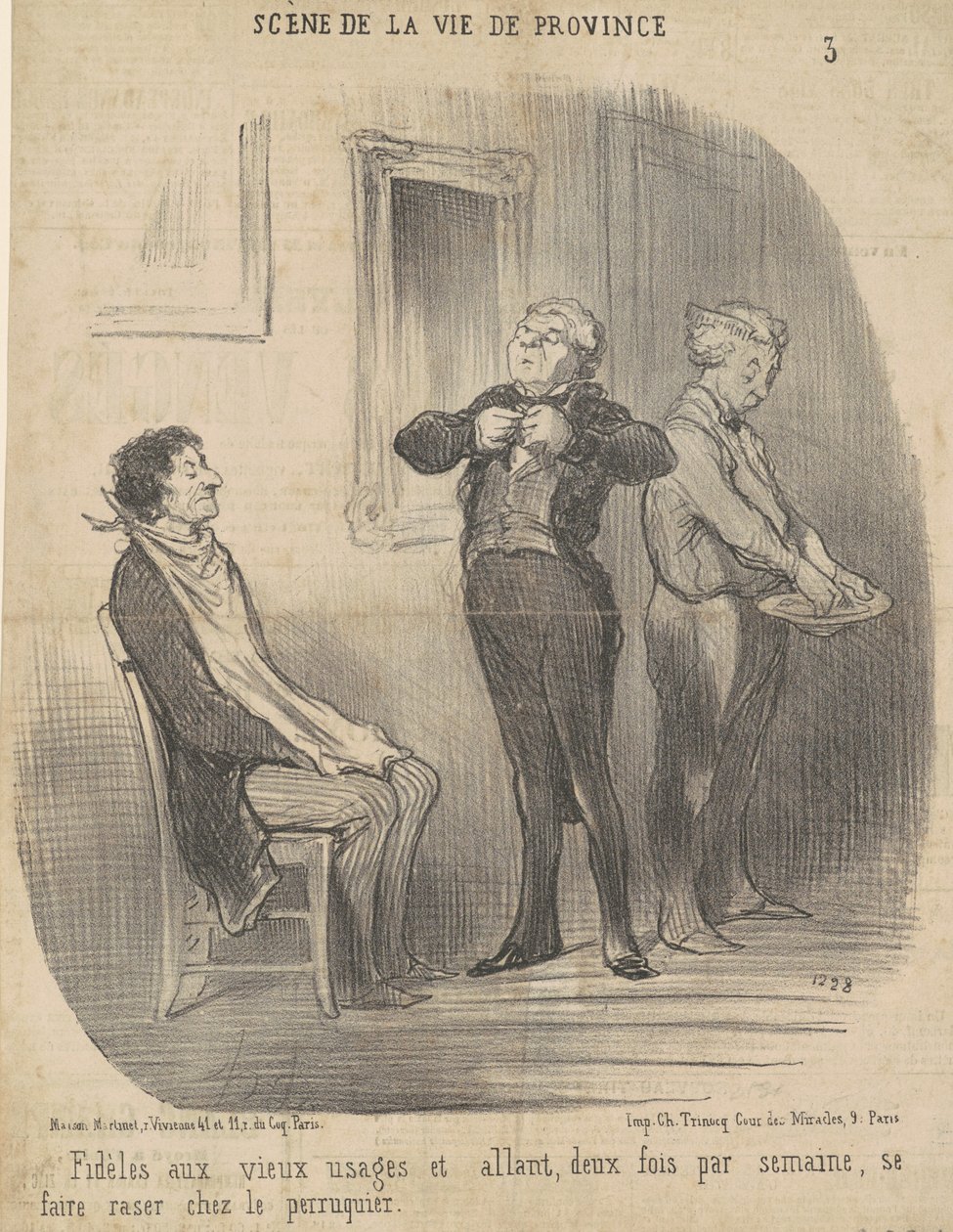 A régi szokásokhoz híven... alkotó: Honoré Daumier