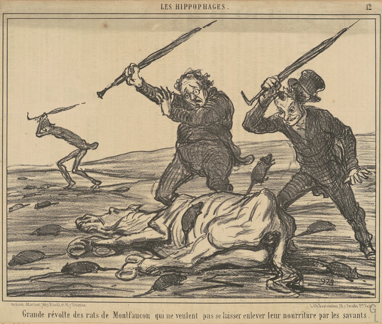 A Montfaucon patkányok nagy lázadása... alkotó: Honoré Daumier