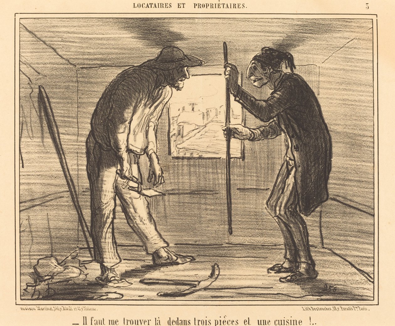 Meg kell találnod... három szobát... alkotó: Honoré Daumier