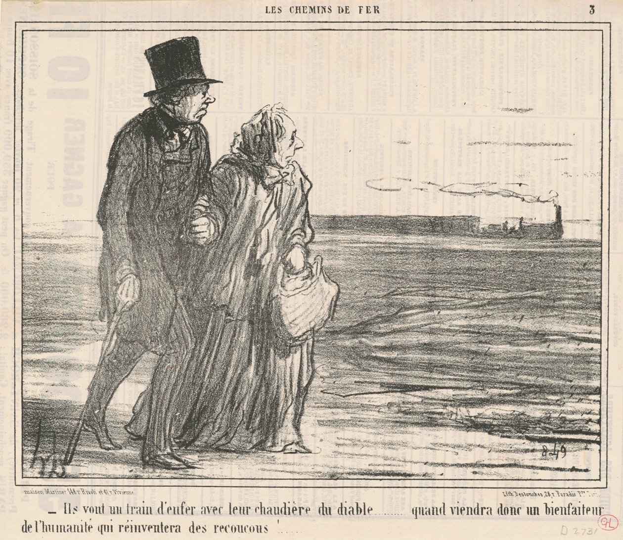 Óriási sebességgel haladnak... alkotó: Honoré Daumier