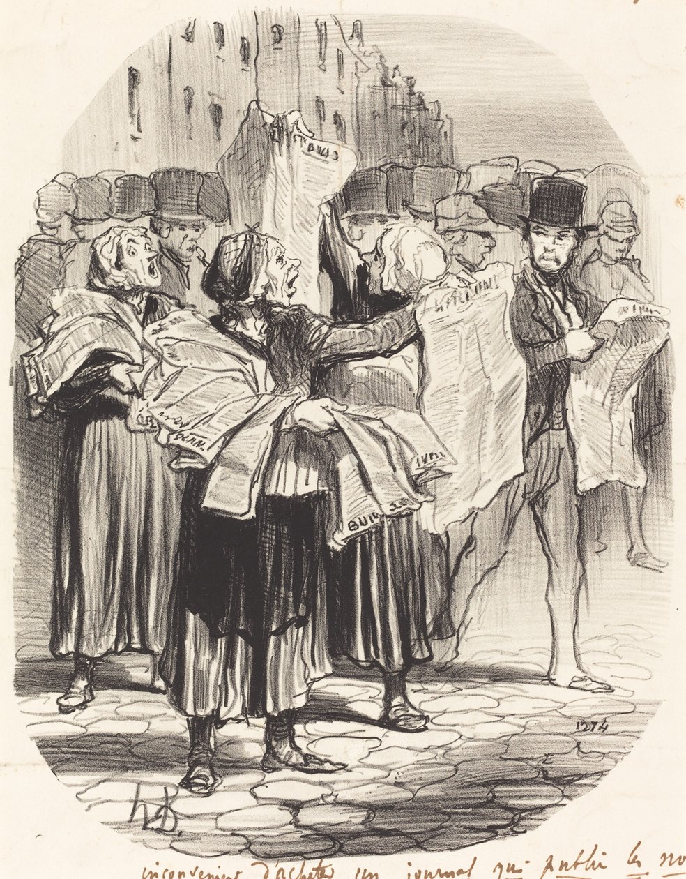 Az újságvásárlás hátránya... alkotó: Honoré Daumier