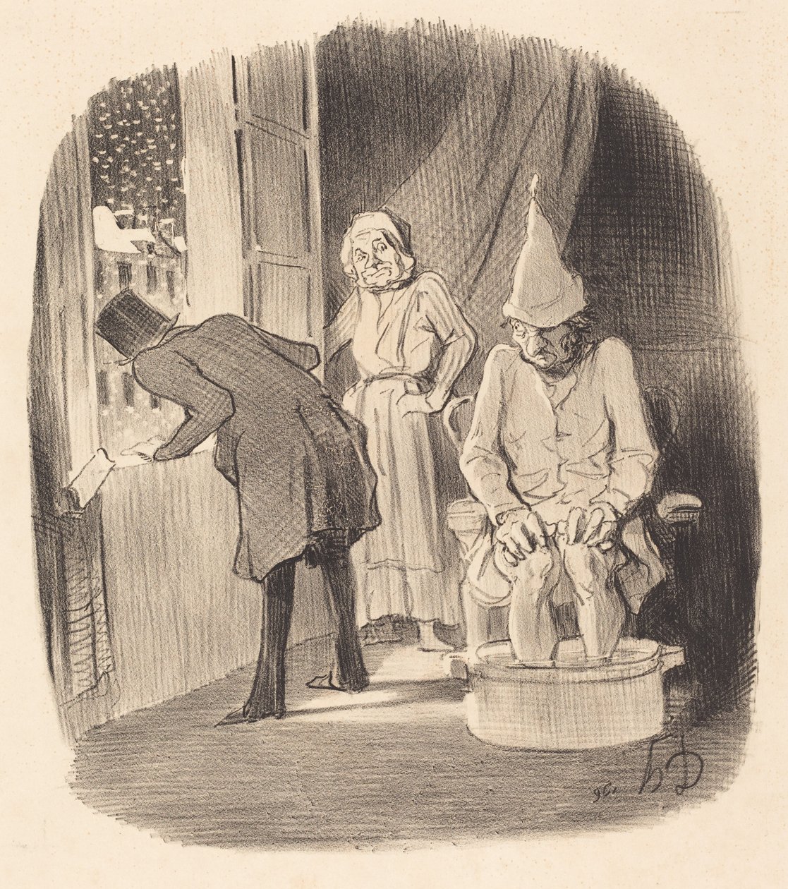 A szállás elhelyezésének hátránya... alkotó: Honoré Daumier