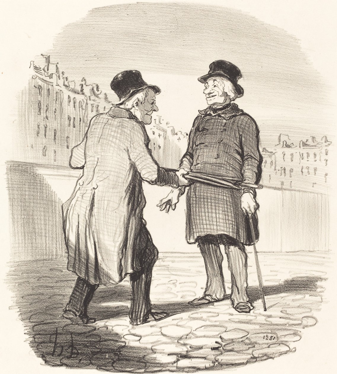 Letartóztatlak, rossz téma... alkotó: Honoré Daumier