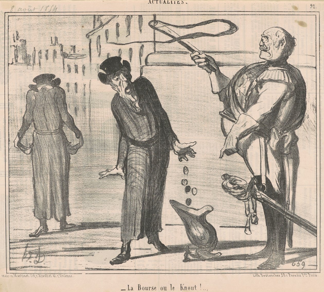 Az erszény vagy a kúp! alkotó: Honoré Daumier