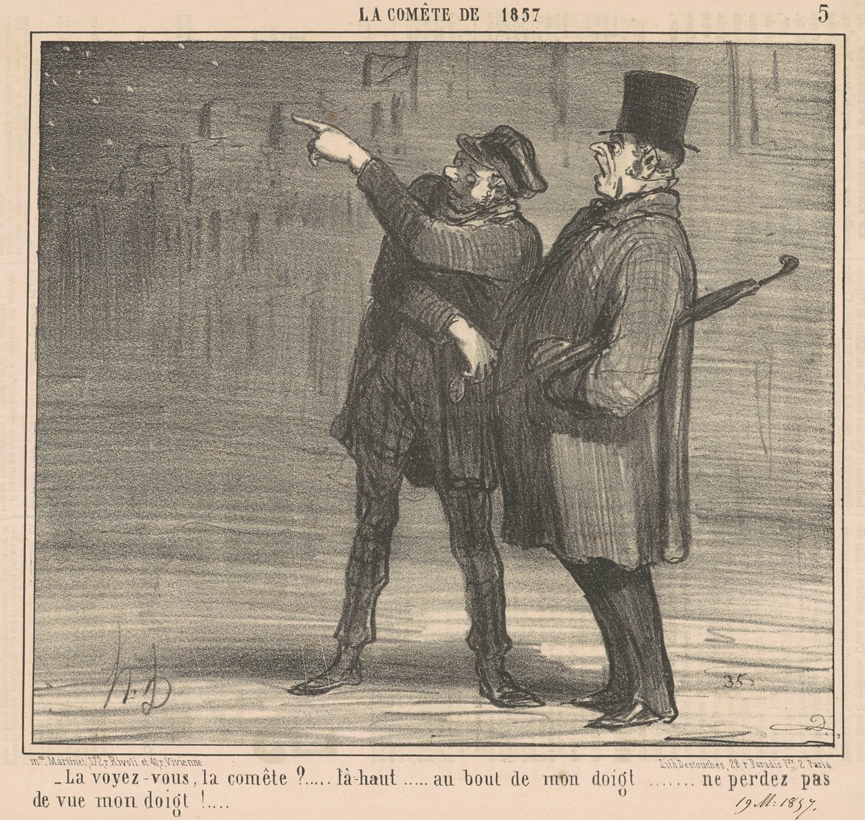 Látod az üstököst? ... Ott fönt ... alkotó: Honoré Daumier