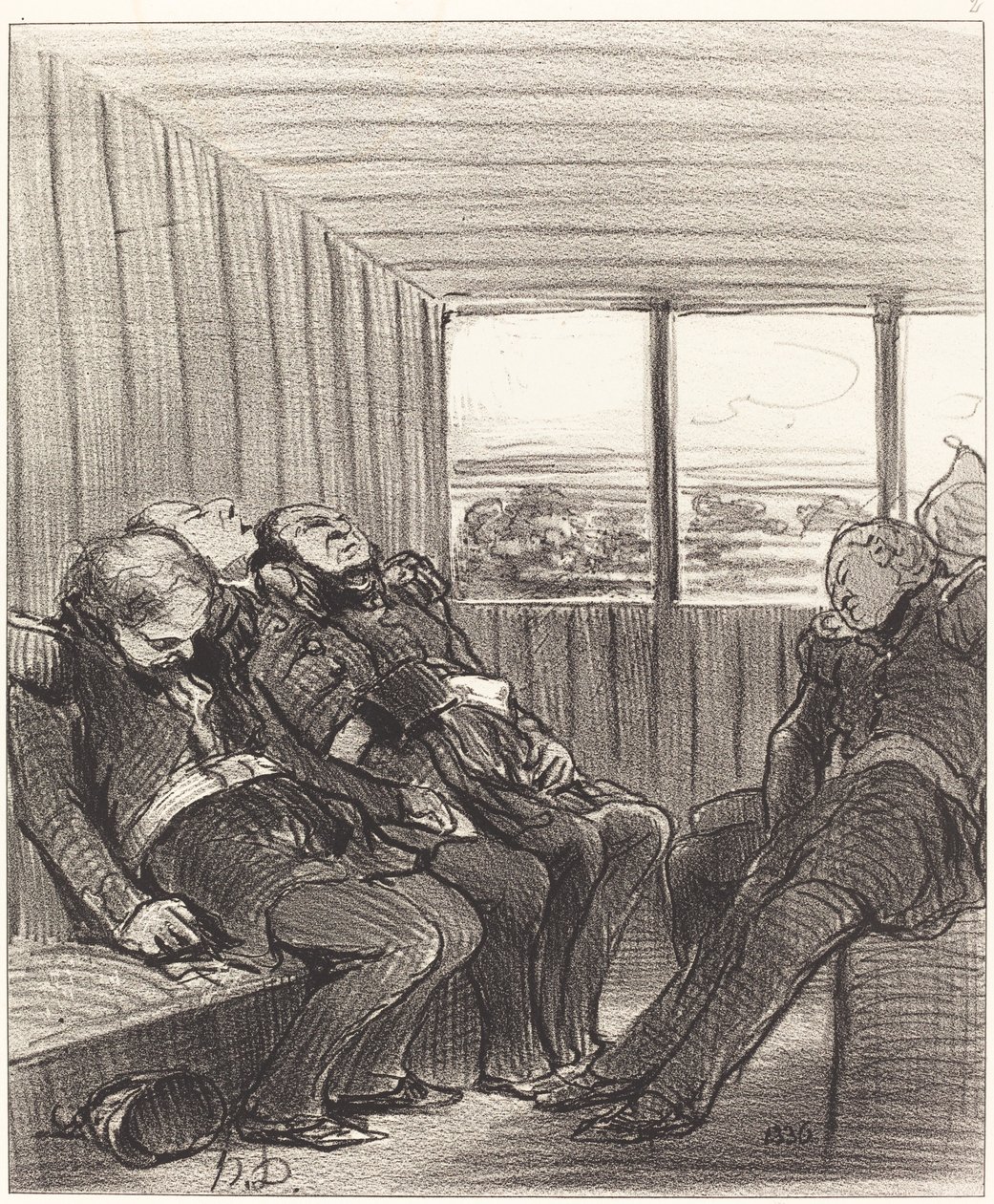 Az utazás vonattal... alkotó: Honoré Daumier