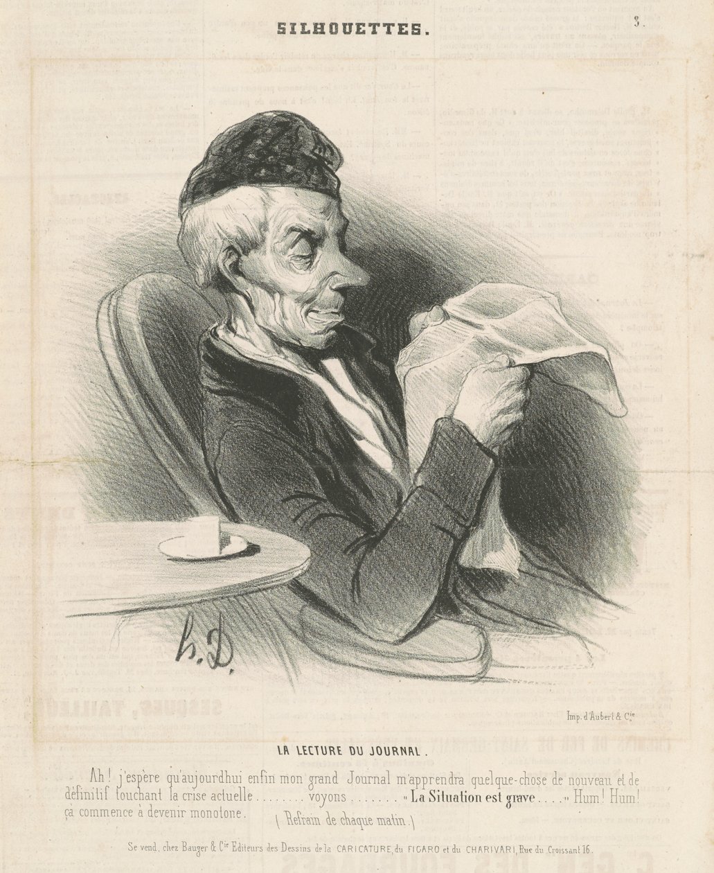 Újságot olvasni alkotó: Honoré Daumier
