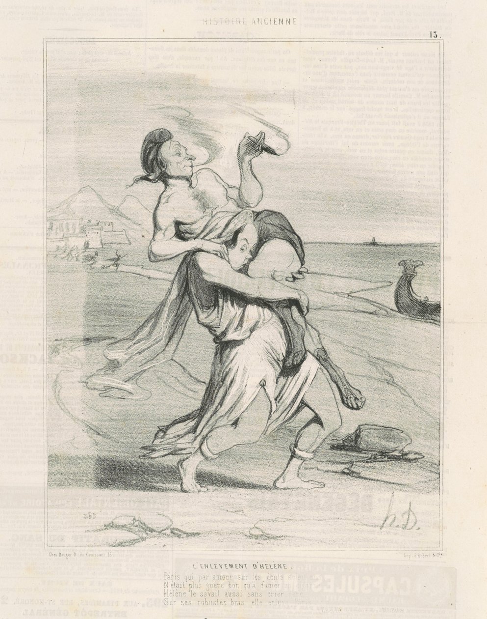 Helen elrablása alkotó: Honoré Daumier