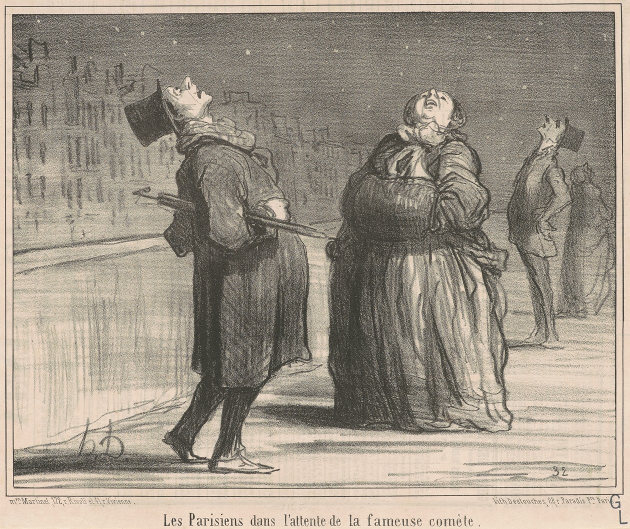 A párizsiak várják a... alkotó: Honoré Daumier