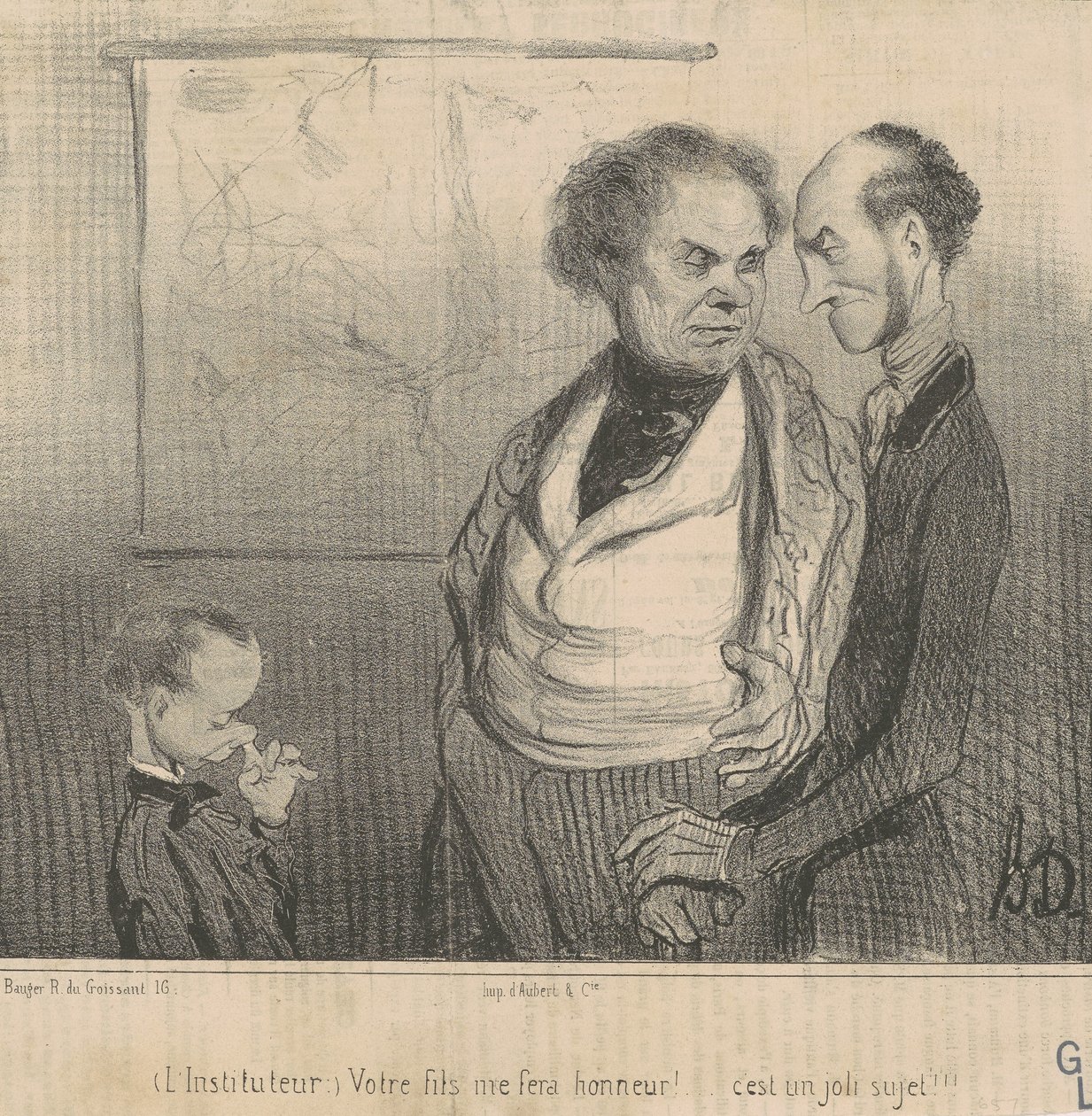 A tanító: a fiad megtisztel majd velem!... alkotó: Honoré Daumier