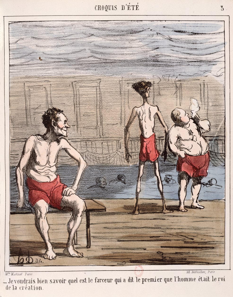 "Az ember, a teremtés királya" alkotó: Honoré Daumier