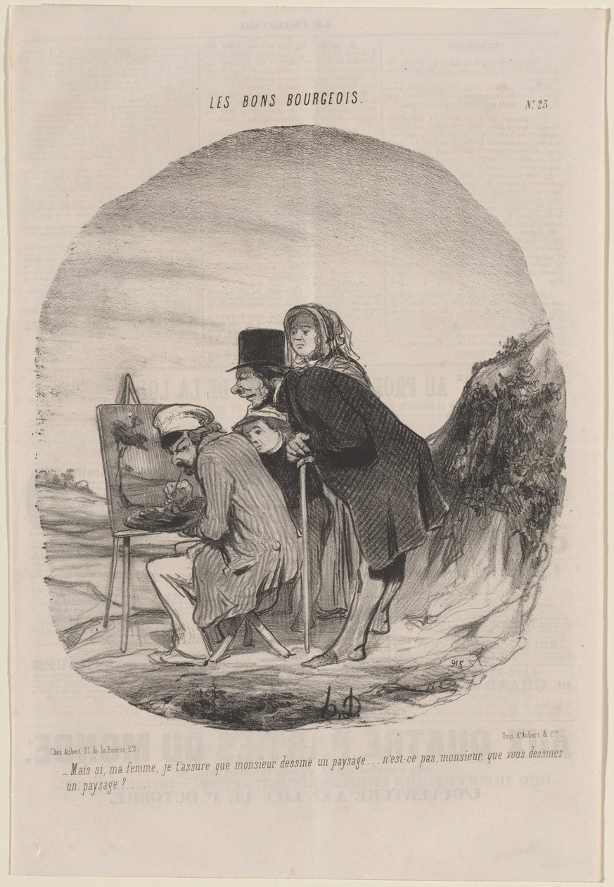 Gentleman tájképet rajzol alkotó: Honoré Daumier