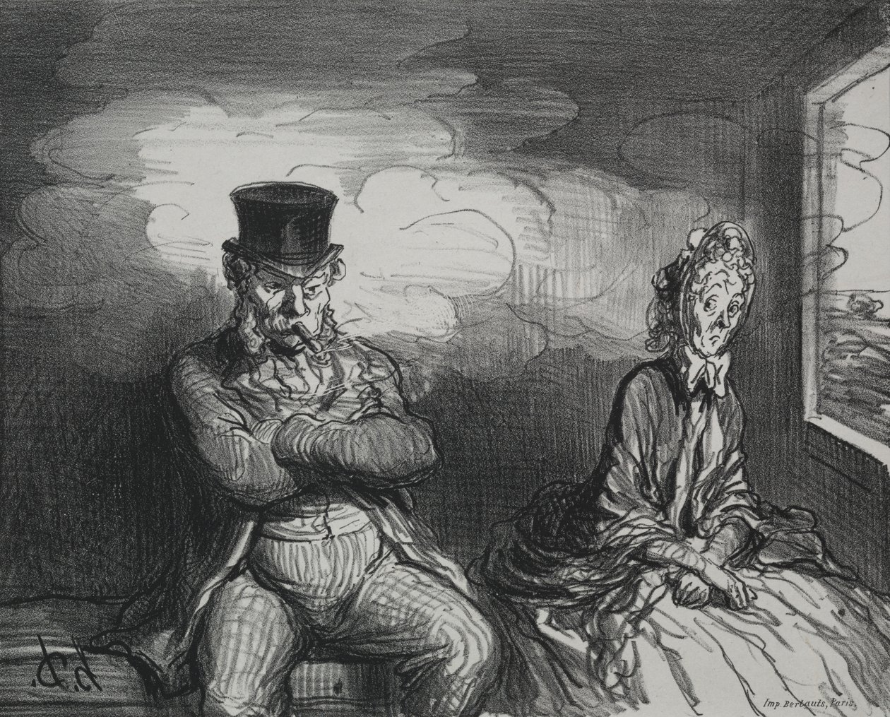 A vonaton: egy kellemes társ alkotó: Honoré Daumier