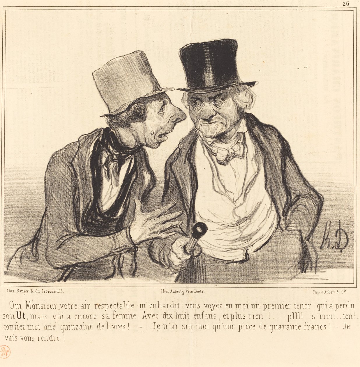 Igen, uram, az ön tiszteletreméltó levegője felbátorít... alkotó: Honoré Daumier