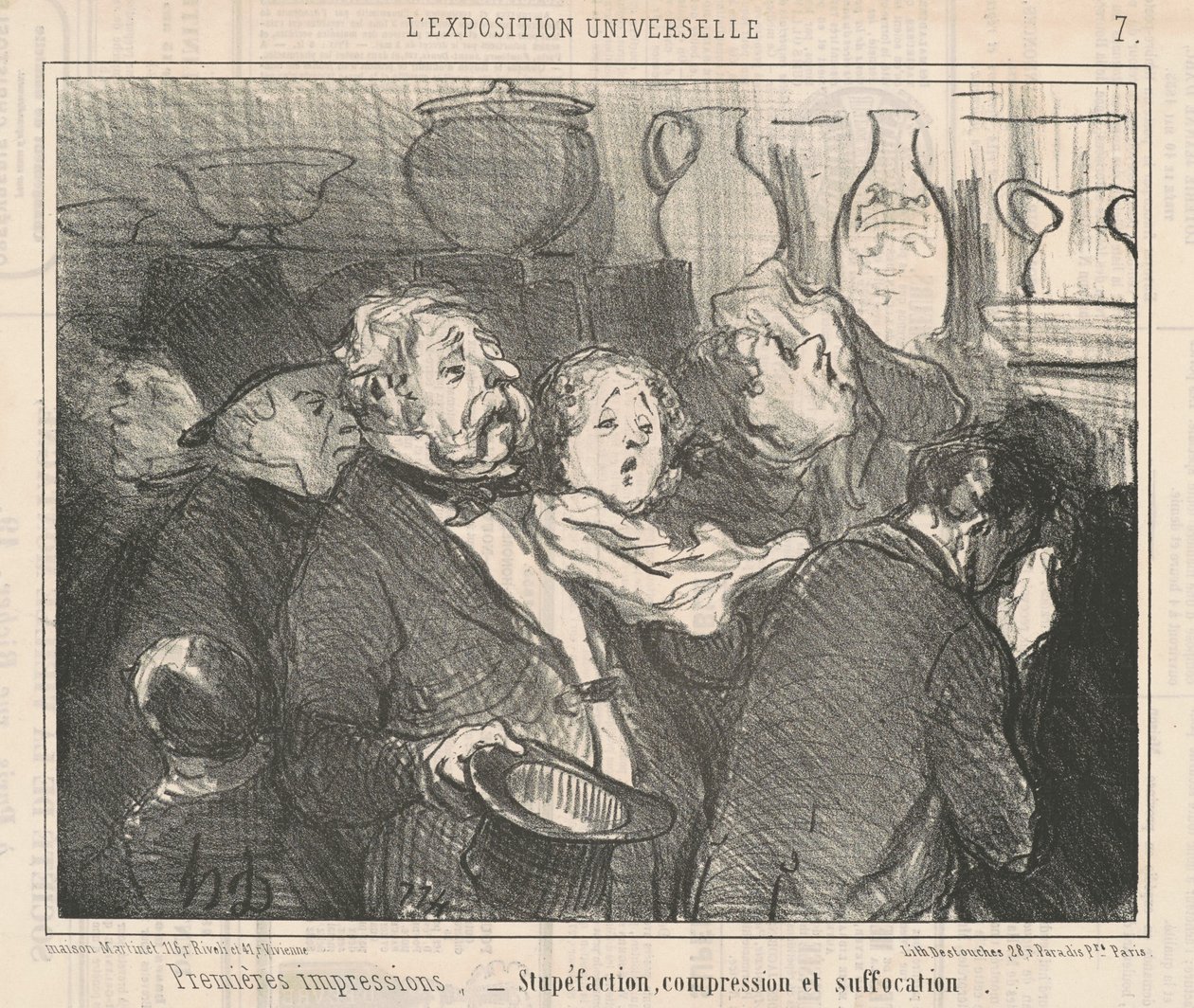 Első benyomások... Csodálkozás... alkotó: Honoré Daumier