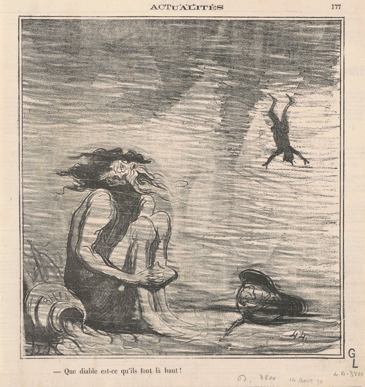 Mi a fenét keresnek ott fent! alkotó: Honoré Daumier