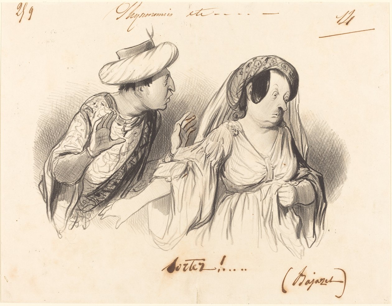 Kifelé!... (Bajazet) alkotó: Honoré Daumier