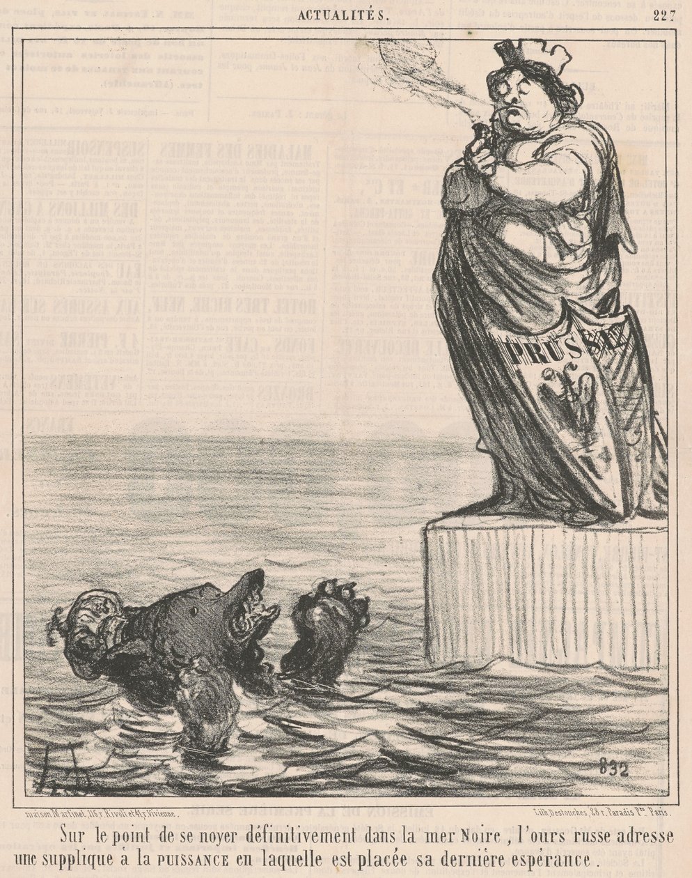Mindjárt megfullad... alkotó: Honoré Daumier