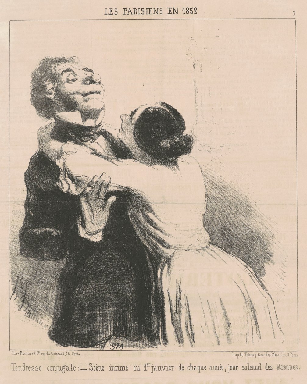 Házassági gyengédség alkotó: Honoré Daumier
