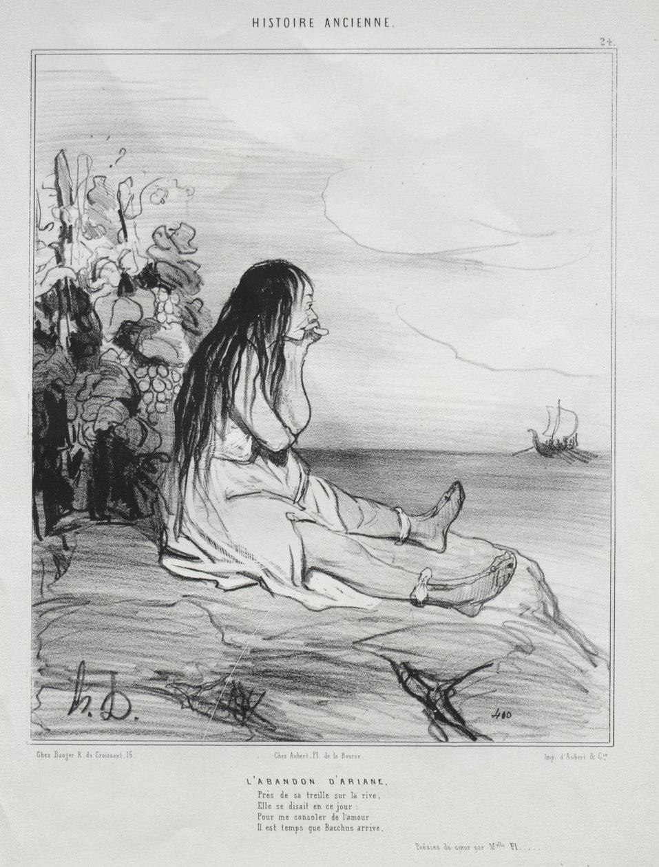 Ariadné elhagyása alkotó: Honoré Daumier