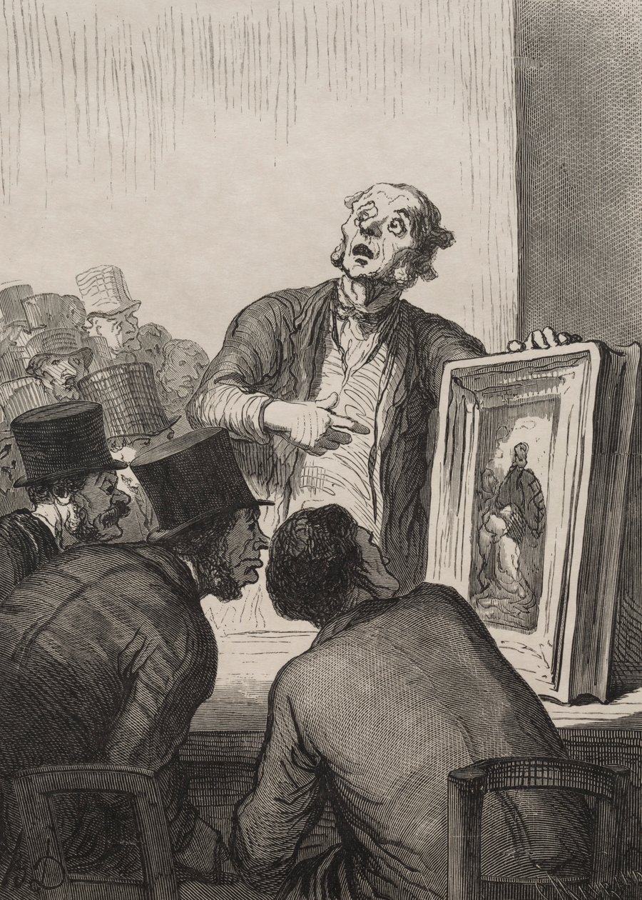 Az aukciós terem: A szakértő. alkotó: Honoré Daumier