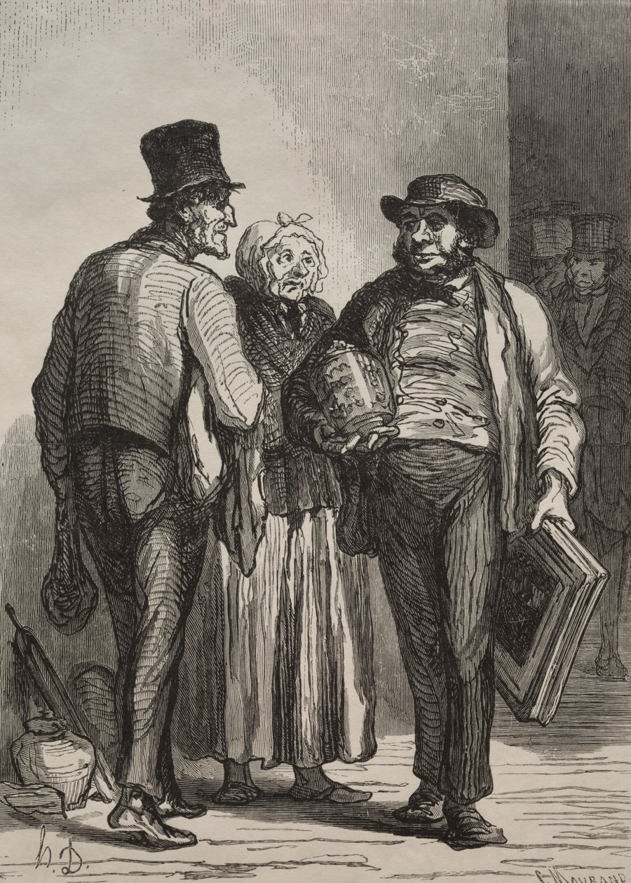 Az aukciós terem: A kereskedők. alkotó: Honoré Daumier