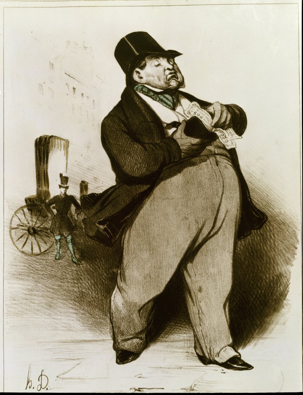 A bankár - Litográfia alkotó: Honoré Daumier