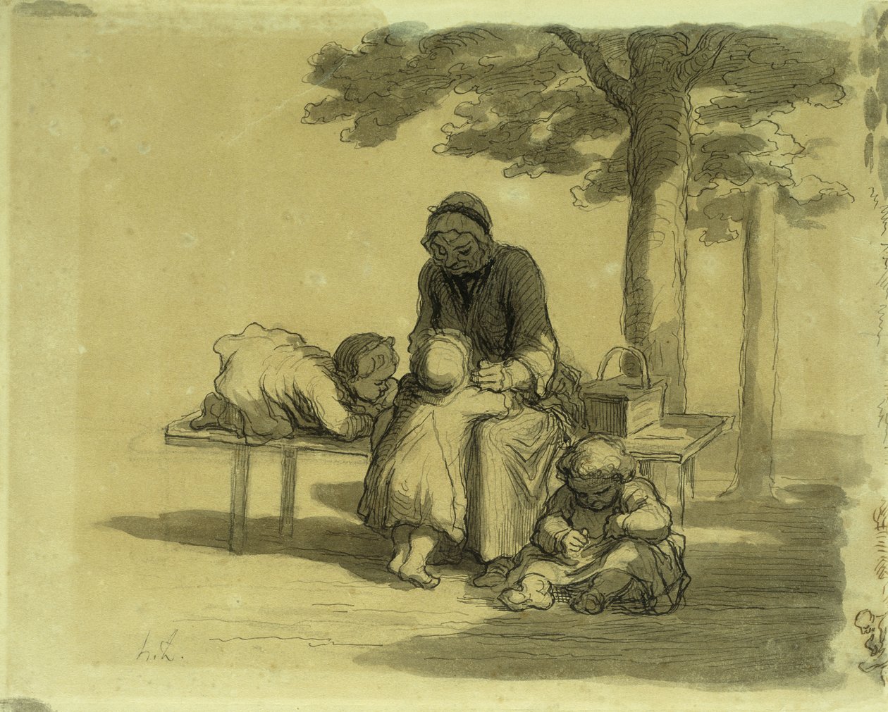 A nagymama; Egy nagymama, alkotó: Honoré Daumier