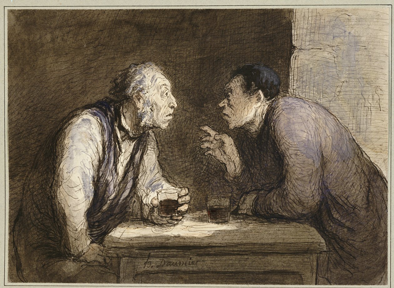 Két ivó, 1857-69 körül alkotó: Honoré Daumier