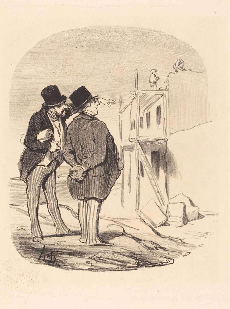 Két férfi romok között alkotó: Honoré Daumier