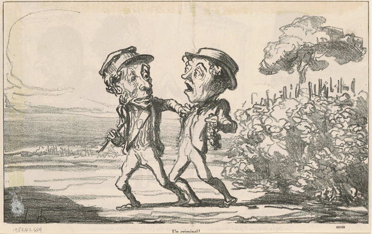Egy bűnöző! alkotó: Honoré Daumier