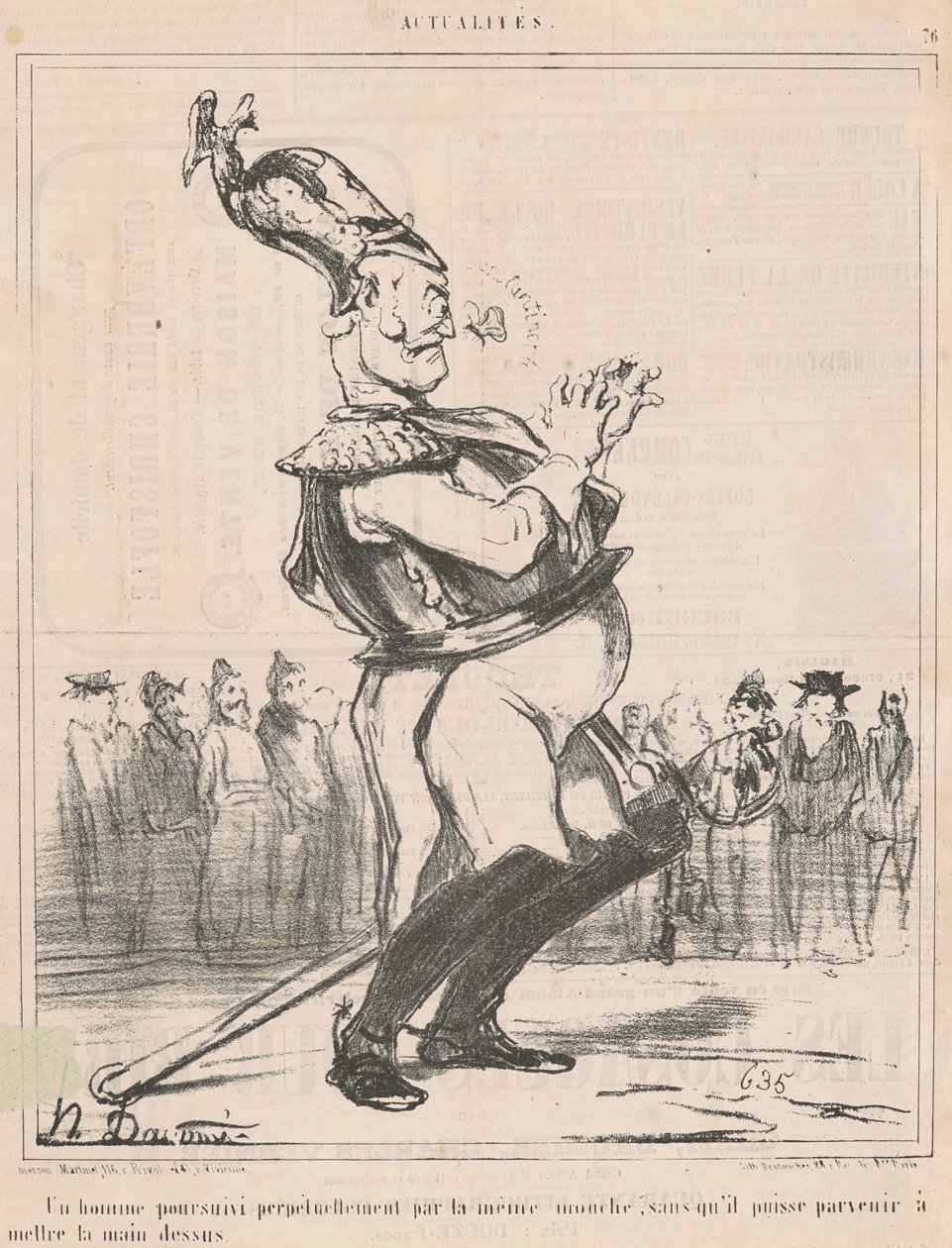 Egy ember, akit üldöznek... alkotó: Honoré Daumier
