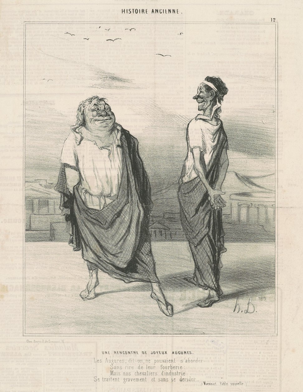 A jouyeauz augurok találkozója alkotó: Honoré Daumier