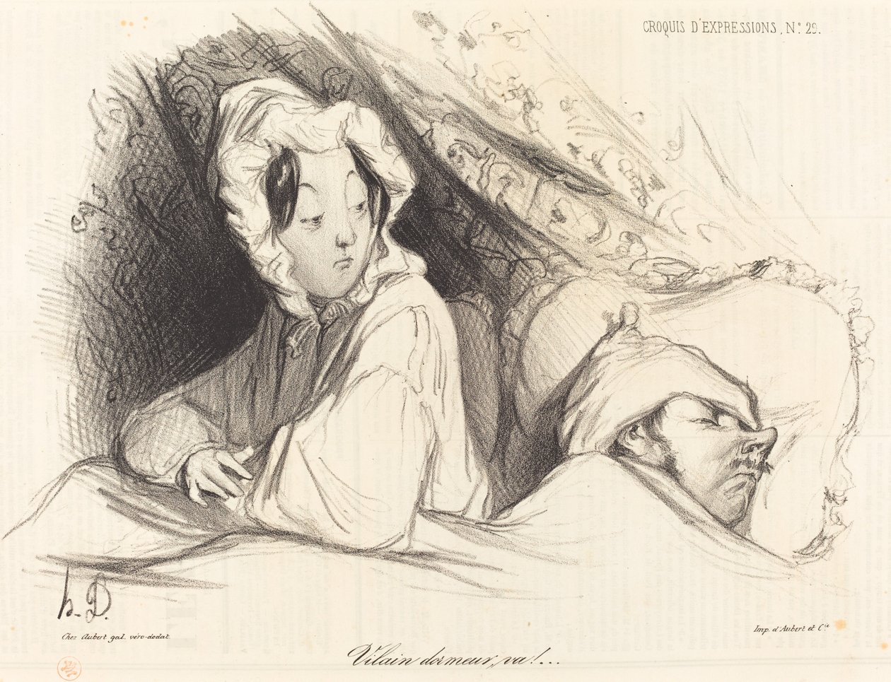 Szemtelen alvó, hajrá! alkotó: Honoré Daumier