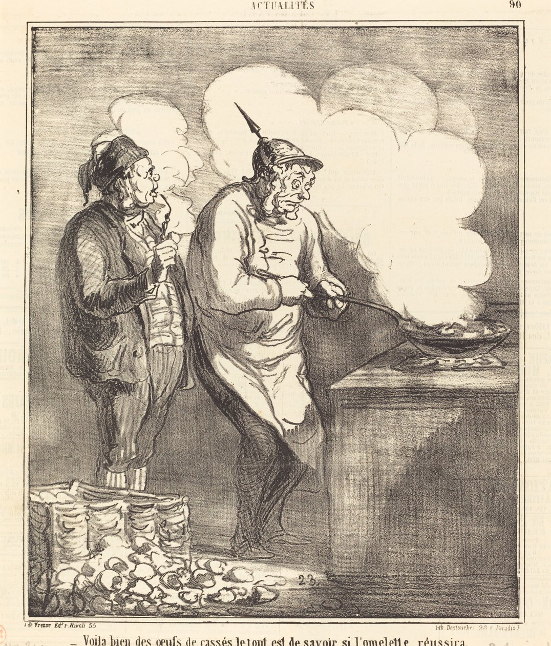 Íme néhány törött tojás... alkotó: Honoré Daumier