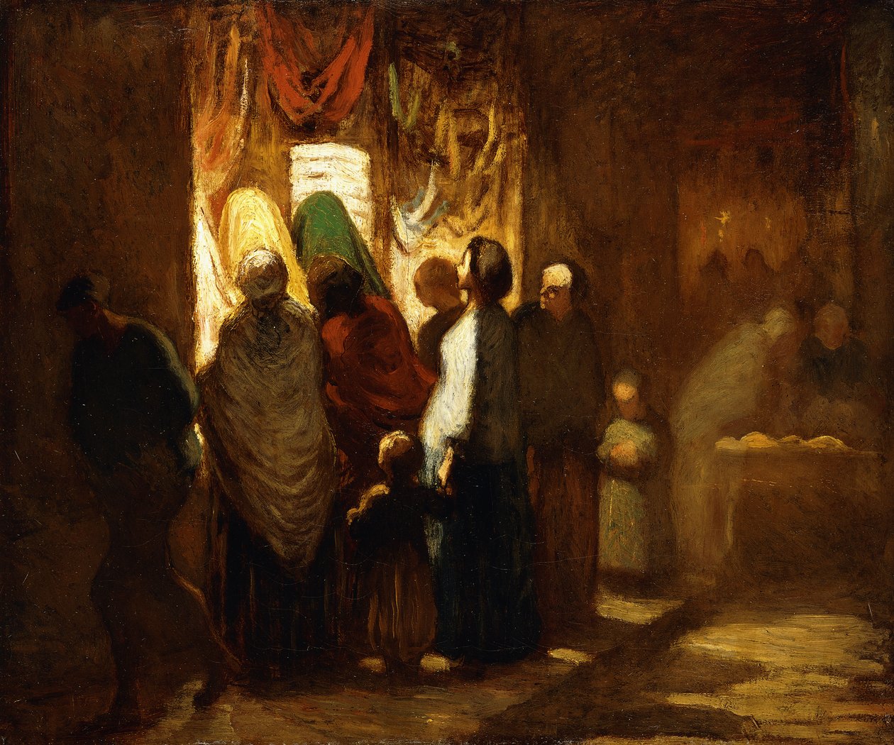 Kirakatot nézni, vásárlási szándék nélül alkotó: Honoré Daumier