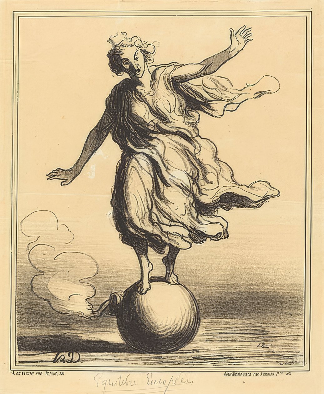 Équilibre Européen / The European equilibrium. 1867 alkotó: Honoré Daumier