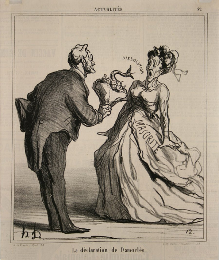Damoklész nyilatkozata alkotó: Honoré Daumier